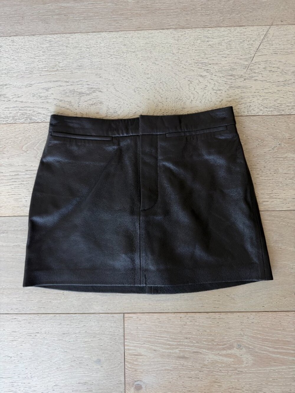 Frame Leather Mini Skirt